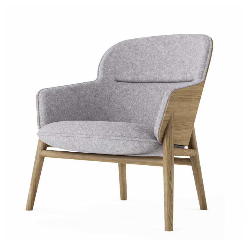Hygge Soft Seating low back chair with 4 leg base SHG1