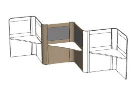 SoloScape Work Booths - Tesselated Extension Kit, 2 Additional Desk Positions