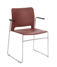 Xpresso Curve Meeting Chair with black arms, polypropylene seat and back, black or chrome wire frame MXPX-CURVARMS