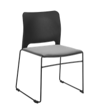 Xpresso Curve Meeting Chair with upholstered seat and polypropylene back, black or chrome wire frame MXPS-CURV