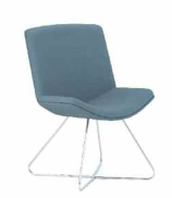 Spirit Lounge Chair mid back upholstered chair with silver, chrome or black wire base SL23P