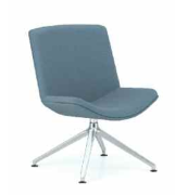Spirit Lounge Chair mid back upholstered chair with polished aluminium 4 star swivel base and glides SL21C