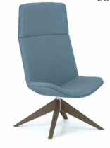 Spirit Lounge Chair high back upholstered chair with wooden raised 4 star base SL22W