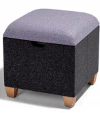 Lily Breakout Stool square storage stool with removable cushion lid and 4 wooden legs LILYRSTOR500