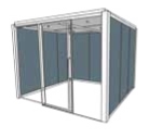 Quiet Space Office Pod - square one wall glazed