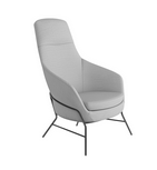 DRC.HHT.4L1.FB, High Back Chair, 4 Leg Frame, Fully Upholstered Seat & Back, RAL/Raw Metal Frame