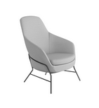 DRC.MHT.4L1.FB, Medium Back Chair, 4 Leg Frame, Fully Upholstered Seat & Back, RAL/Raw Metal Frame