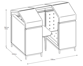 Jig Shed Four Seater Media Dimensions