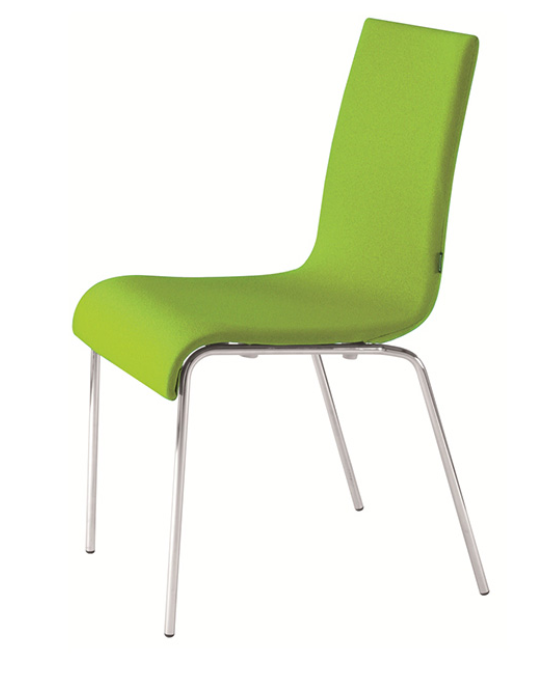 Zero Upholstered Breakout Chair in green fabric