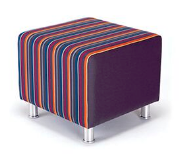 Cubes And Arrows Stools single seat upholstered cube with chrome legs ES01M