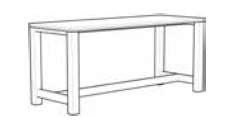 GD10 Poseur Table 4 leg table with oak wood finish GD10C1