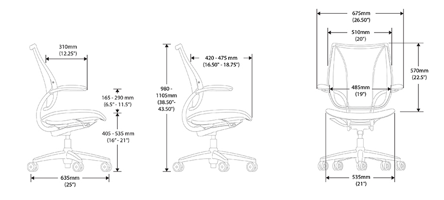 Liberty Task Chair Dimensions