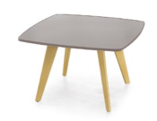 Shaped Square Table 740mm high Tapered Oak Legs