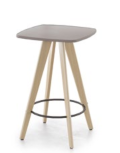 Shaped Square Poseur Table 1100mm high Tapered Oak Legs
