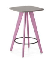 Evolve Colours Breakout Tables 4 seater 1100mm high shaped square poseur table with tapered legs CLPS7F