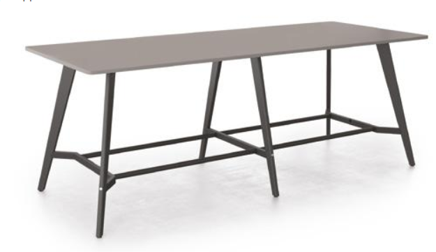 Evolve Colours Breakout Tables 10 seater shaped rectangular poseur table with tapered legs CLPA3012F