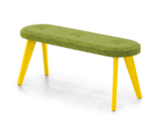 Evolve Stools Image - bench seat with coloured legs and seat buttons CLBEN-B