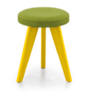 Evolve Stools Image - low stool with coloured legs and upholstered seat CLLSTL