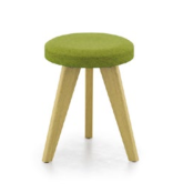 Evolve Stools low stool with oak legs and upholstered seat LLSTL