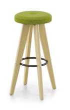 Evolve Stools high stool wtih oak legs and seat button LHSTL-B