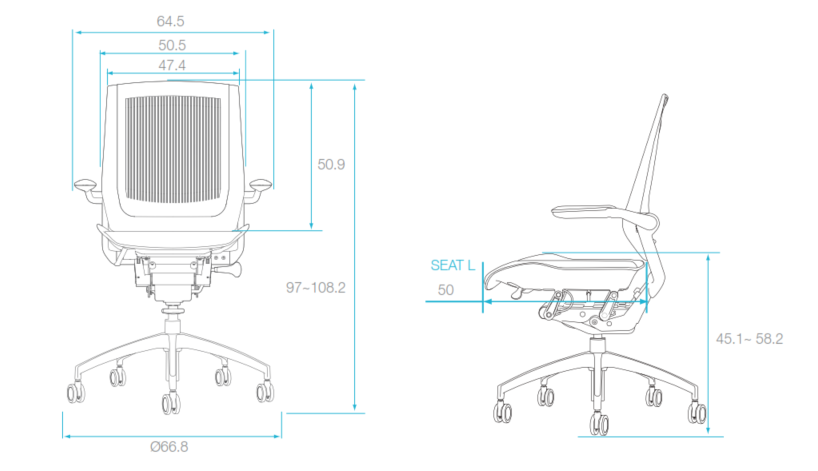 Bodyflex Task Chair Dimensions BFA01