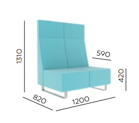 Voo Voo 9XX High Back Soft Seating - Dimensions VV 902