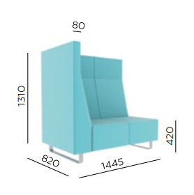 Voo Voo 9XX High Back Soft Seating - Dimensions VV 912 R