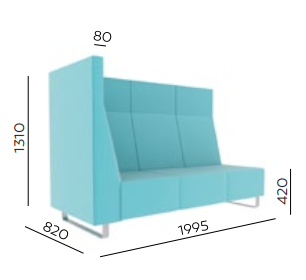 Voo Voo 9XX High Back Soft Seating - Dimensions VV 913 R