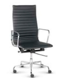  Libra Executive Chair High Back Executive Swivel Chair, Ribbed Black Leather, Fixed Arms ML34312