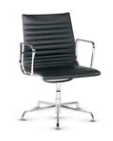  Libra Executive Chair Low Back Executive Swivel Chair, Ribbed Black Leather, Fixed Arms ML10312