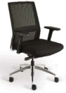 Nero Mesh Back Task Chair with seat slide, black frame, polished aluminium base, 3D height adjustable arms TE33335