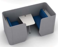 Zone Meeting Pod 2 person with table 1350mm high TXMPT-138527-P