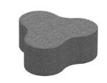 Tapa Breakout Modular Seating single level 3 sided pouffe Y-320