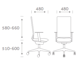 High Mesh Back Task Chair Dimensions