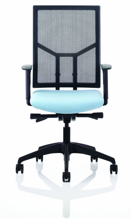Airo Task Chair with black mesh back, adjustable arms and black spider base on castors AIRO