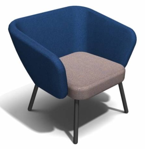 Billo Soft Seating chair with black frame and legs BILLO1/B
