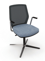 Era Work Lite Chair with arms, upholstered seat and mesh back ERAM2/A