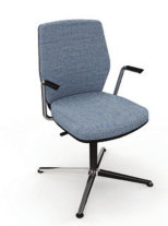 Era Work Lite Chair Image with upholstered back and rear panel,, with arms ERAUPR2/A