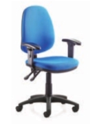 Goal Task Chair high back, fully upholstered, shown with adjustable arms and back spider base GL1