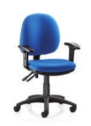 Goal Task Chair mid back, fully upholstered, shown with adjustable arms and back spider base GL2