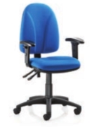 Goal Task Chair sculpted back, fully upholstered, shown with adjustable arms and back spider base GL5