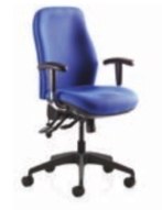 Re-Act Deluxe high back task chair with adjustable arms and black spider base RED
