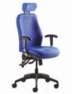Re-Act Deluxe high back task chair with headrest, adjustable arms and black spider base REDHR