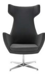V7592 Lounge Arm Chair With Steel Base