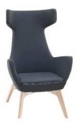 V7592W Lounge Arm Chair With Wooden Base