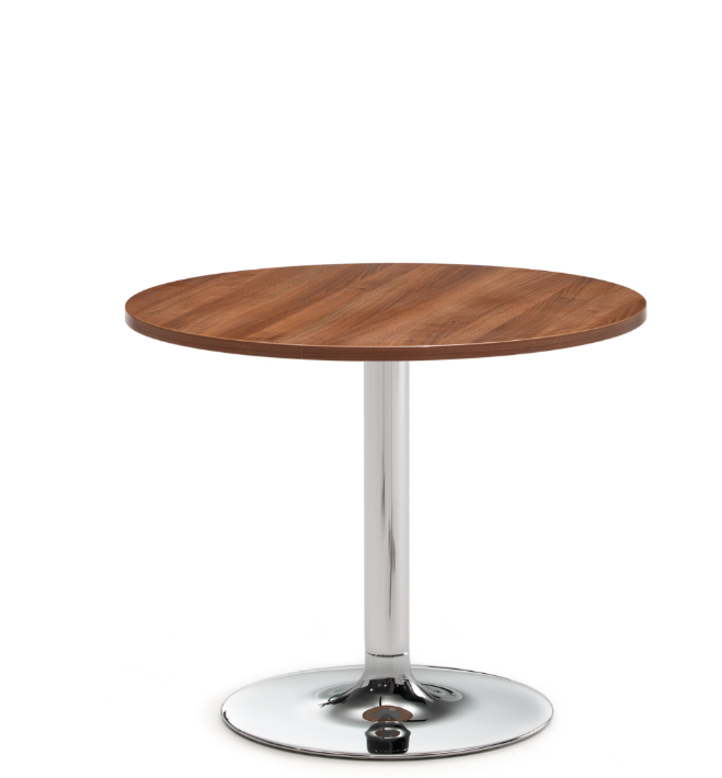 Benny Table BN12/WL/C Meeting Table, 800mm Round Top, Round Base - Chrome, Silver or White, Top in a choice of finishes