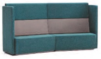 15-42-CC-AR Four Seater High Back Concave Unit, Upholstered Arms