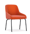 Flow Chair with black tubular steel 4 leg frame FW14B