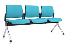 Kind Beam Seating 3 seater with upholstered seat and back KDB1CCCB