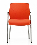 Tas Visitor Chair TS22B - upholstered seat and back, self arms and 4 leg frame